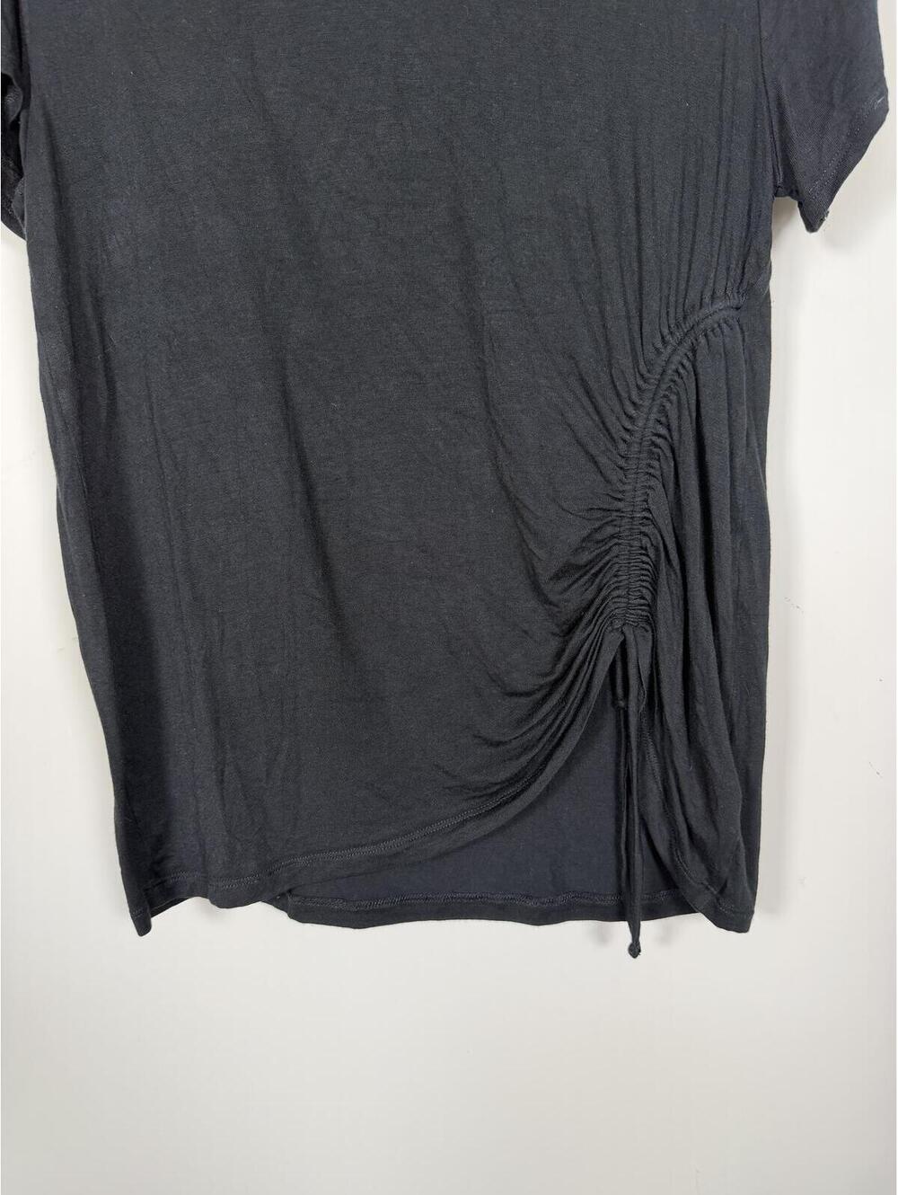 Beyond yoga black tee with pull‎ drawstring size Large